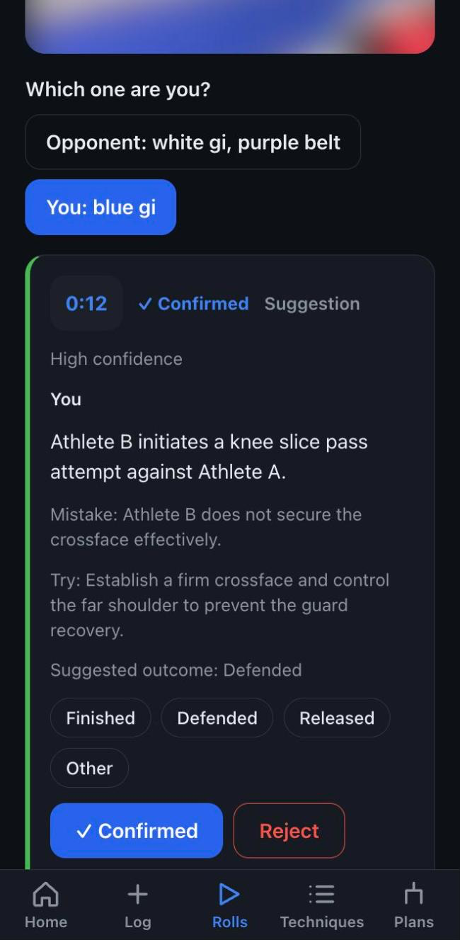 List of AI-suggested moments with a confidence on each